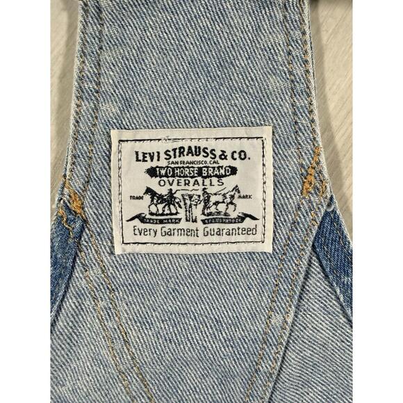 Levi's Two Horse Brand Shortalls Women's Medium Blue Denim Size XS - Picture 5 of 12